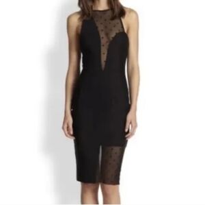 bec + bridge Black Backless Dress with Sheer Detail